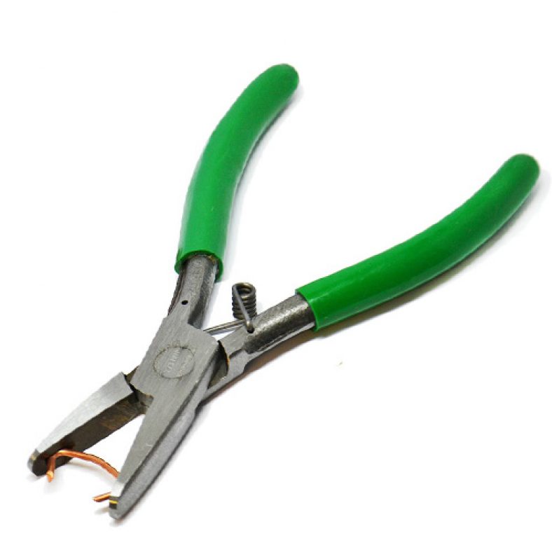 H.ber Hog Ring Pliers Straight with Closing Spring Green