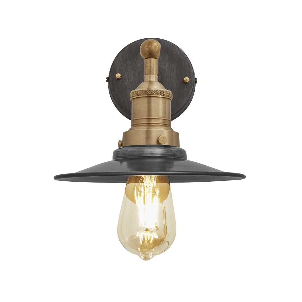 Industville Brooklyn Flat 8 Inch Wall Light Fixture Black