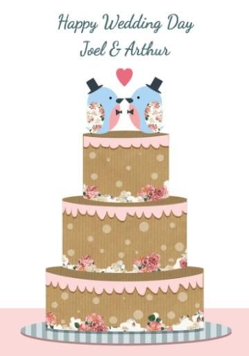 modern-cute-illustration-love-birds-wedding-cake-personalised-same-sex-male-wedding-card