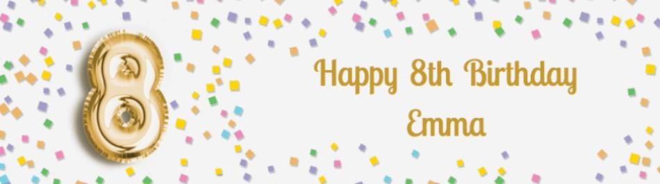 personalised-8th-birthday-party-banner-featuring-a-large-8-balloon-and-colourful-confetti-design