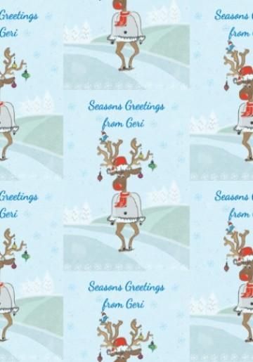 personalised-christmas-wrapping-paper-with-a-traditional-illustrated-rudolph-the-red-nosed-reindeer-on-a-winter-scene-background