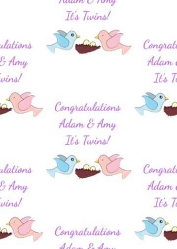 personalised-mummy-and-daddy-pink-and-blue-bird-twins-wrapping-paper