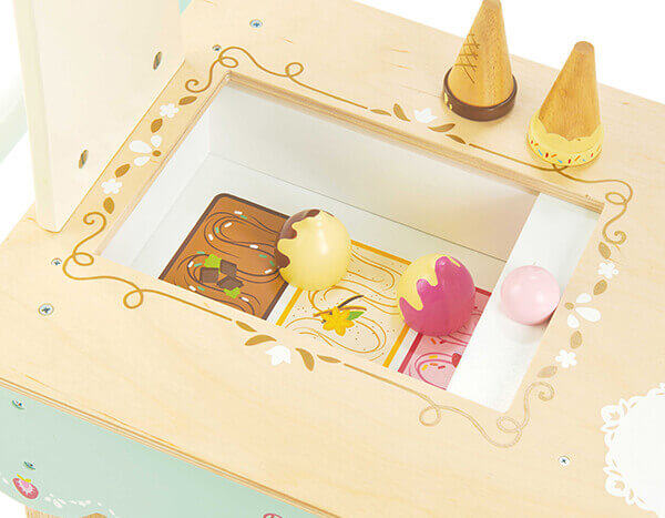 TV3273-Ice-Cream-Trolley-Freezer-Mint-Wooden-Toy-Drawer