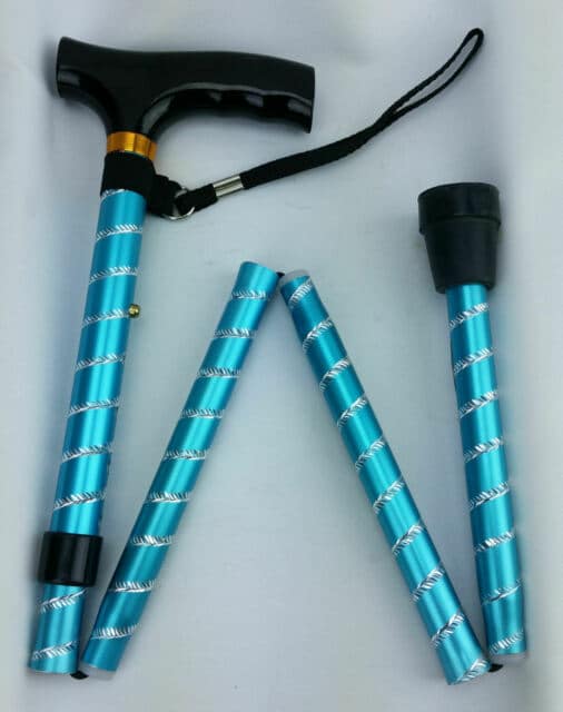 Folding-Walking-Stick-Blue-Twist