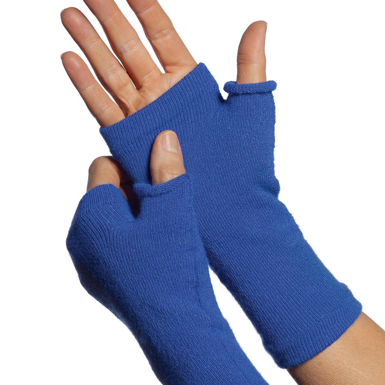 Fingerless Gloves Protection for Hands fragile skin Royal Blue