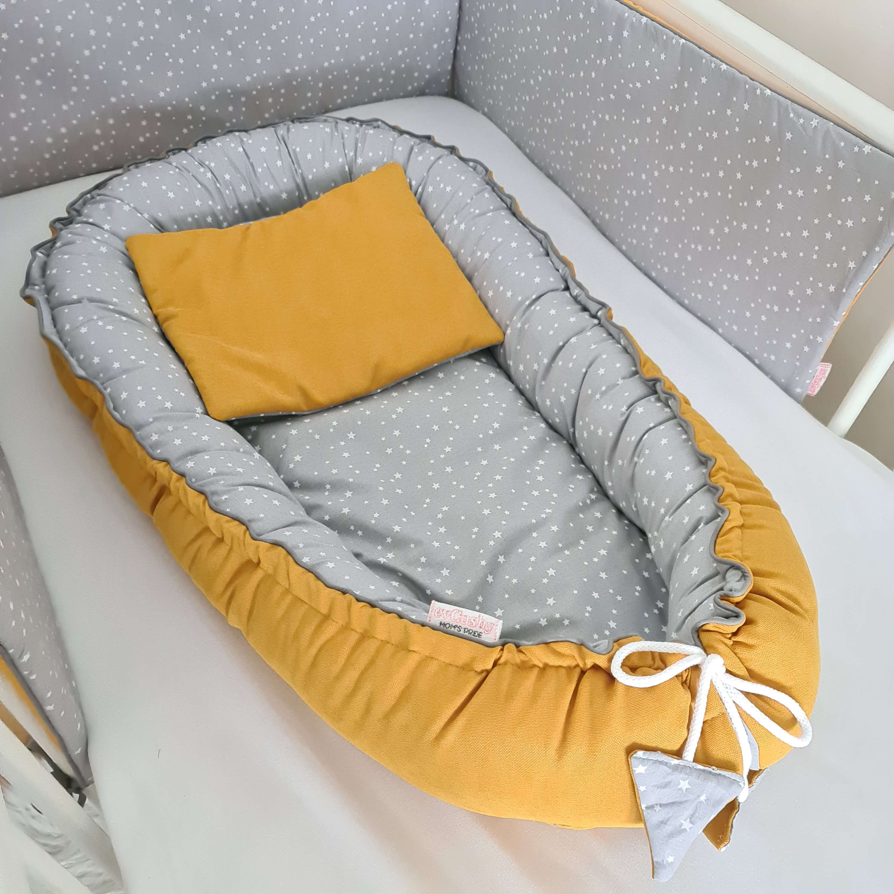 babysleeppodmustardnestwithpillowonlinebabyshopinIreland