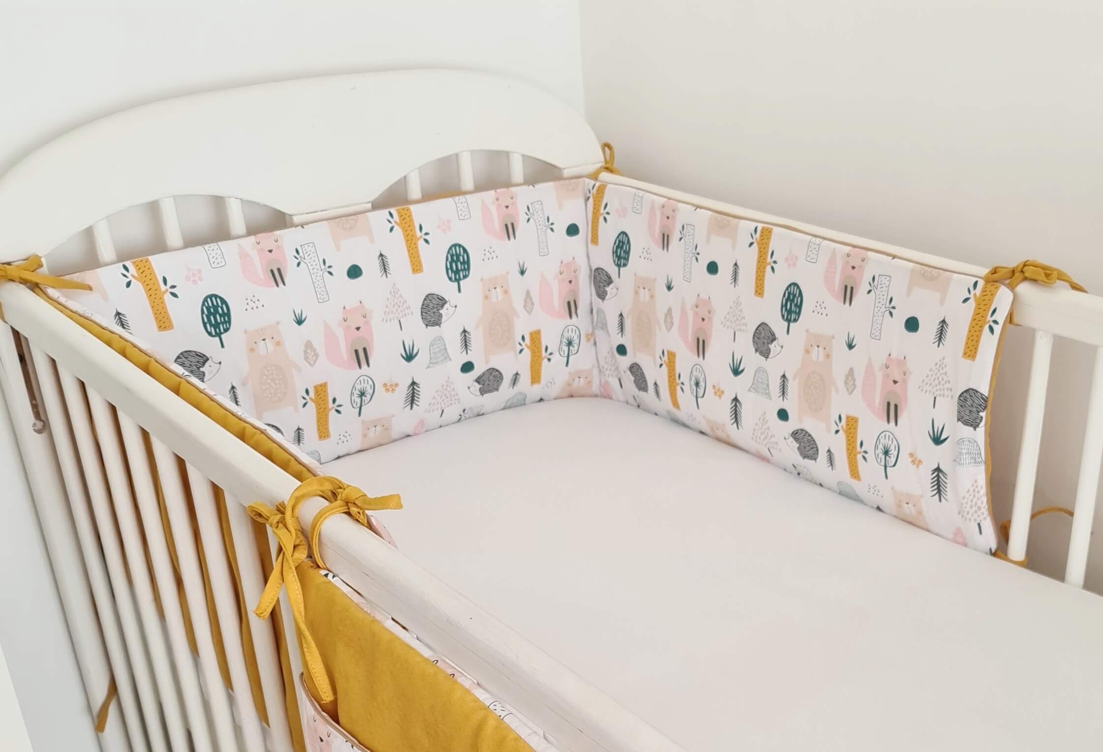 cotbumpermagicalforestfriendsmustard