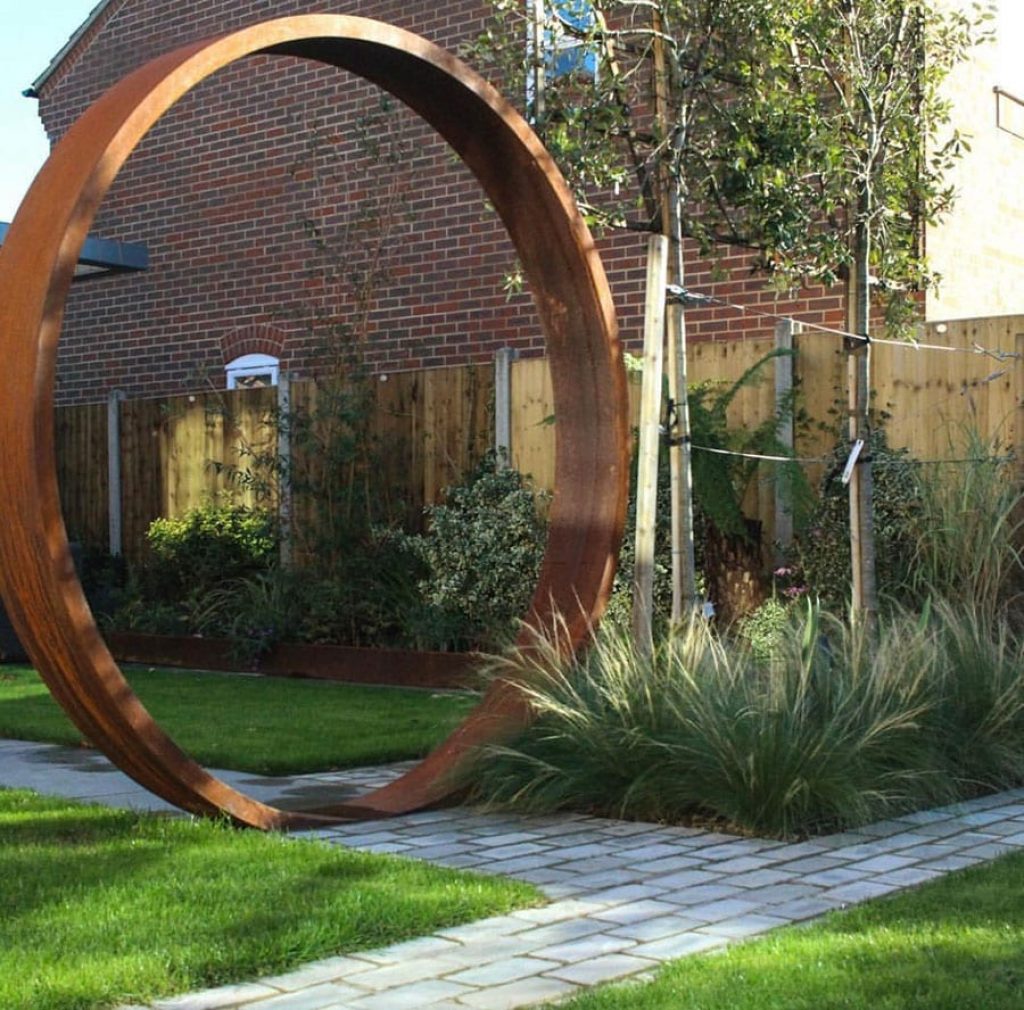 Corten Steel Moongate Garden Arches, Trellises, Arbors & Pergolas