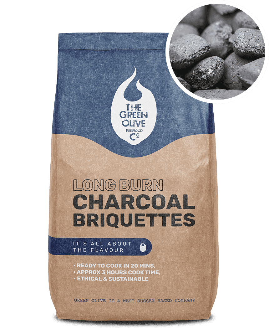 Long Burn Charcoal Briquettes Natural Charcoals Green Olive
