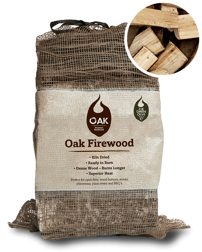 Premium Oak Firewood Logs 30L Sustainable Firewoods Green Olive