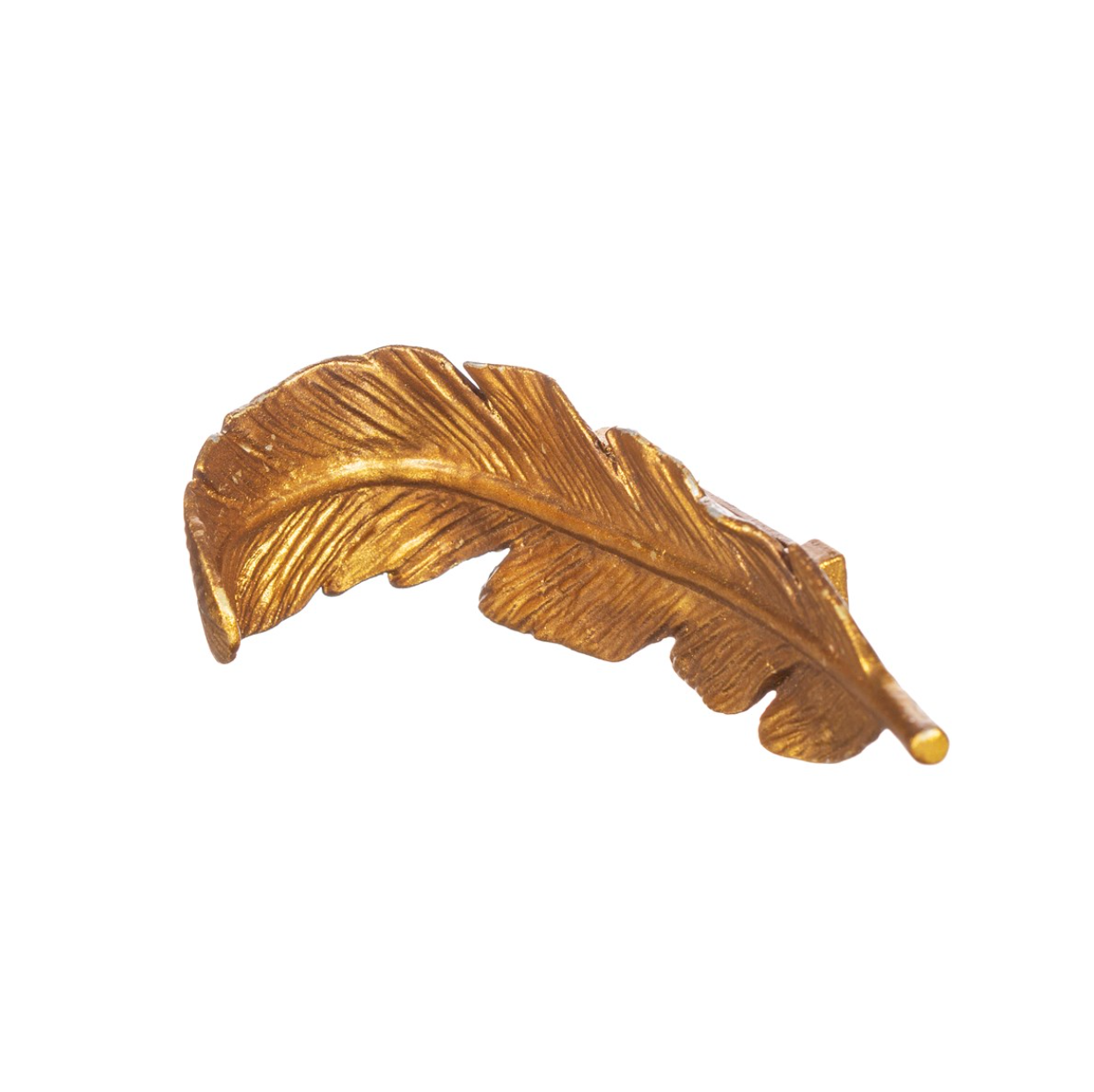Gold feather wall hook tie back hook The Design Yard INYDY