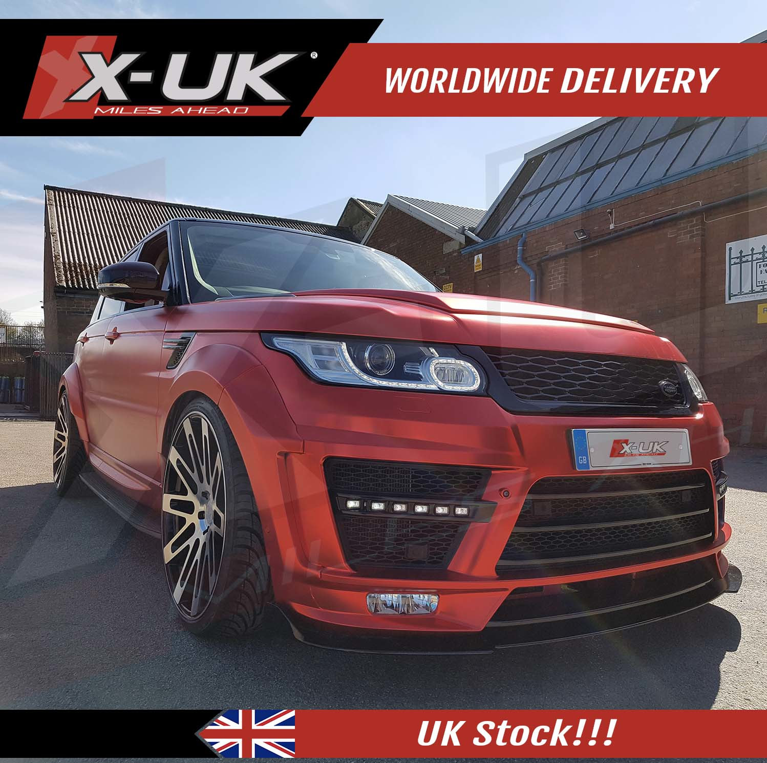 Gloss Black Front Bumper Lip Splitter For Land Rover Range Rover Sport 2014-2022