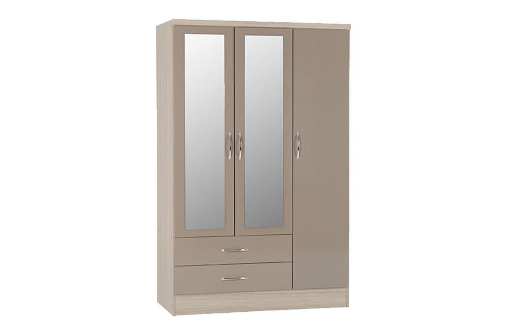 NEVADA-4-DOOR-2-DRAWER-WARDROBE-OYSTER-GLOSSLIGHT-OAK-EFFECT