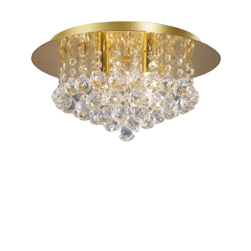 DecoD0004Dahlia4LightFlushCeilingFittinginFrenchGoldandClearCrystal