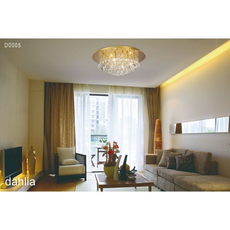 DecoD0004Dahlia4LightFlushCeilingFittinginFrenchGoldandClearCrystal1