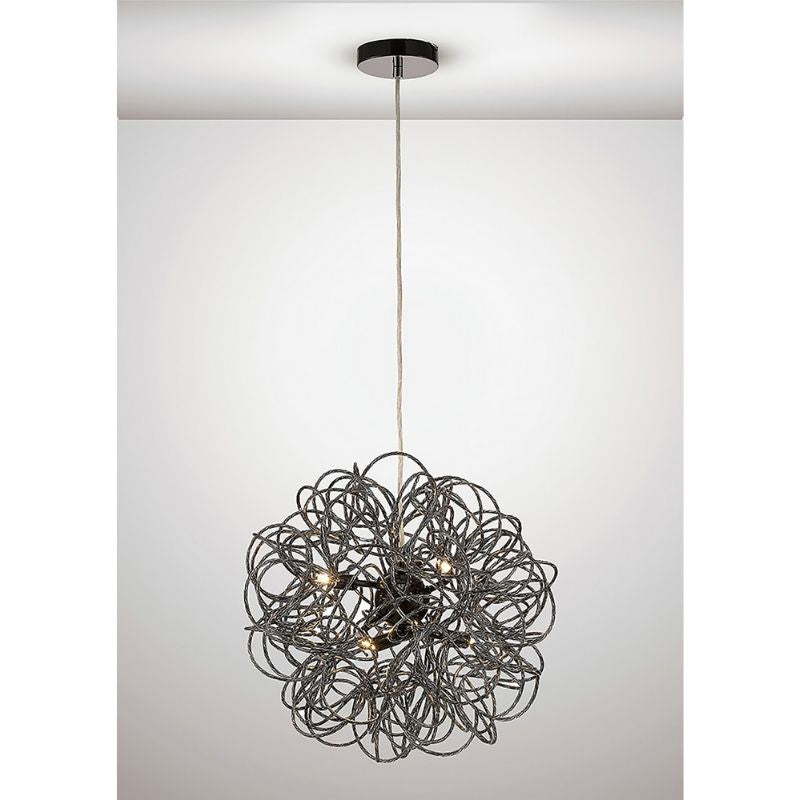 DecoD0093Cassidy6LightRoundPendantCeilingFittinginBlackFinish