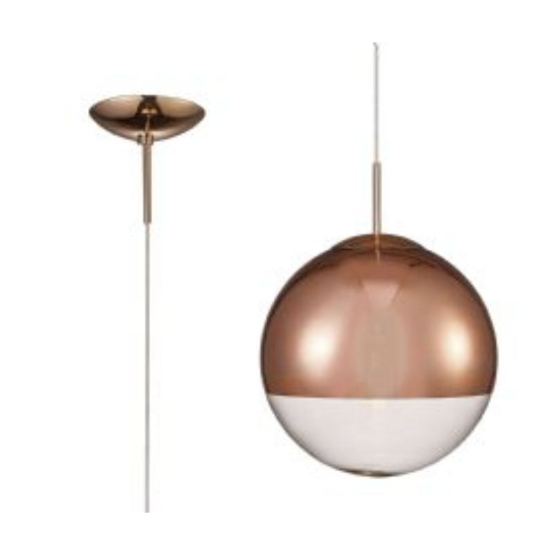 DecoD0127Miranda1LightMediumBallPendantinCopperFinishWithCopperMirroredandClearGlassGlobe1