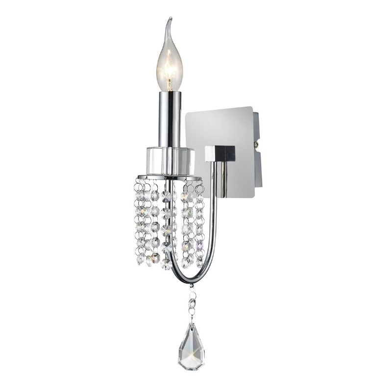 DiyasIL31540Emily1LightWallLampinPolishedChromeFinishandCrystal