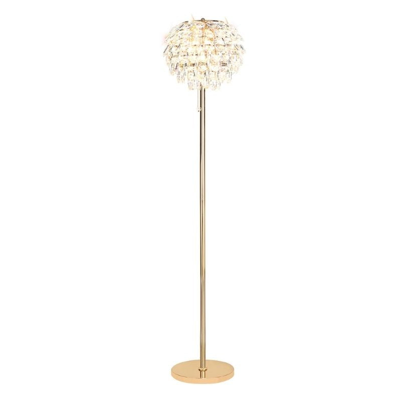 DiyasIL32837Coniston3LightFloorLampinFrenchGoldandCrystalFinish
