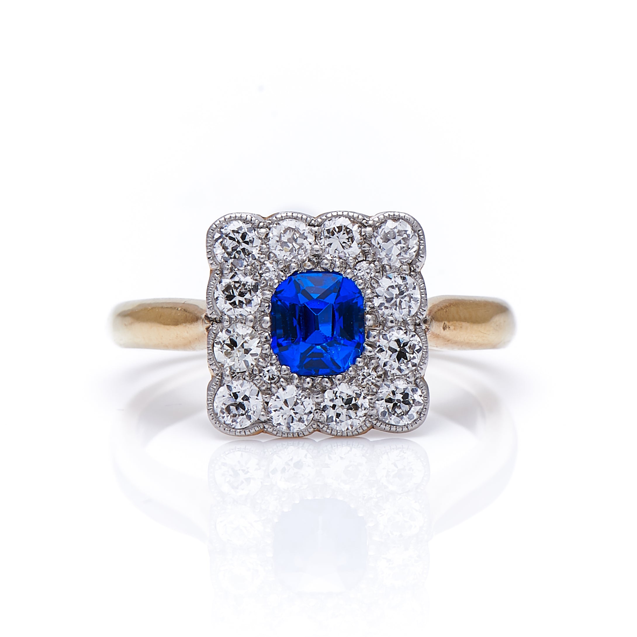 Edwardian_18ctGold_Platinum_SapphireandDiamondClusterEngagementRing
