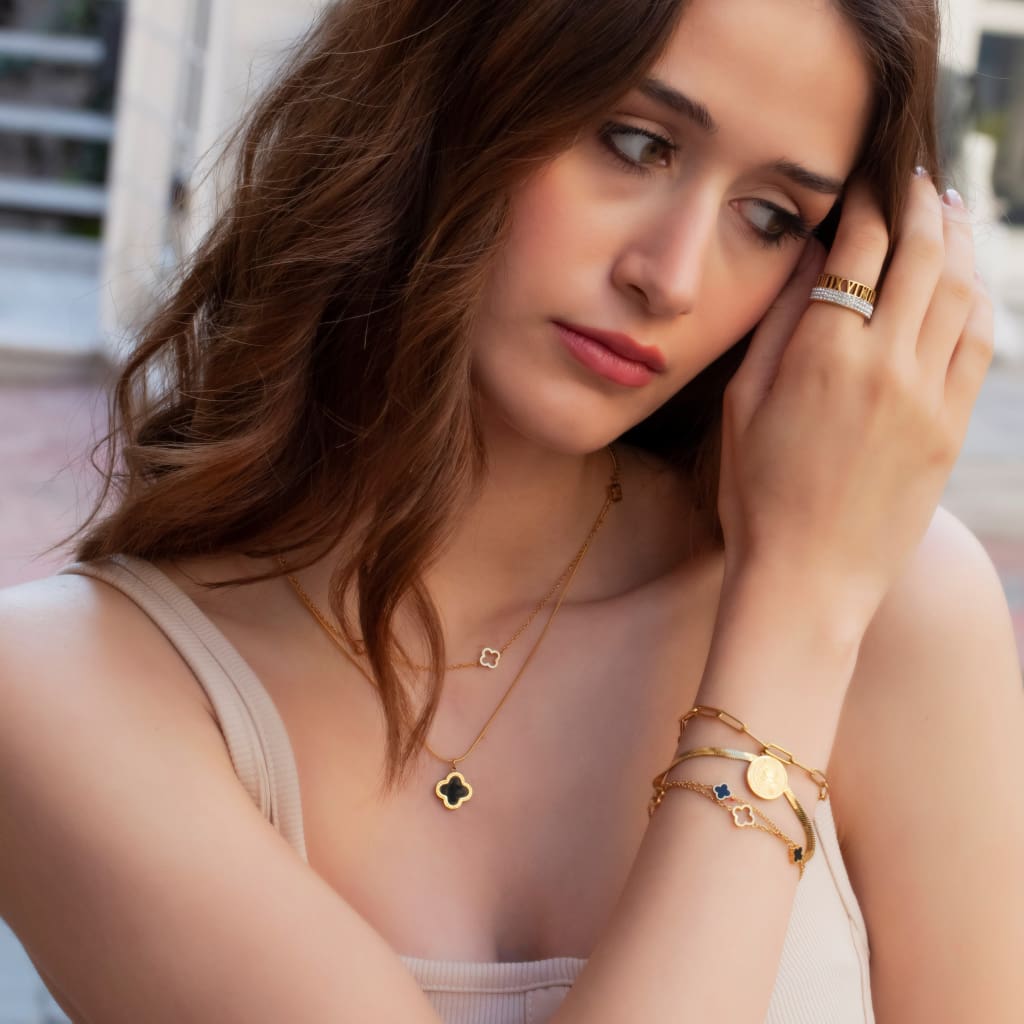 double-chain-clover-necklace-405-cm-gold-24k-badge-3-for-2-bestseller-dainty-delicate-ezavision-738