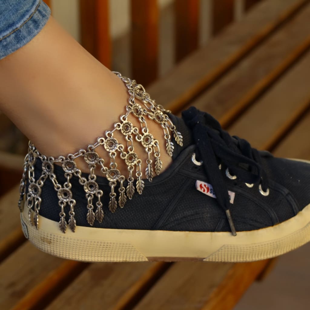 ezavision-leaf-detail-boho-anklet-adjustable-antique-silver-badge-3-for-2-ankle-bracelet-905