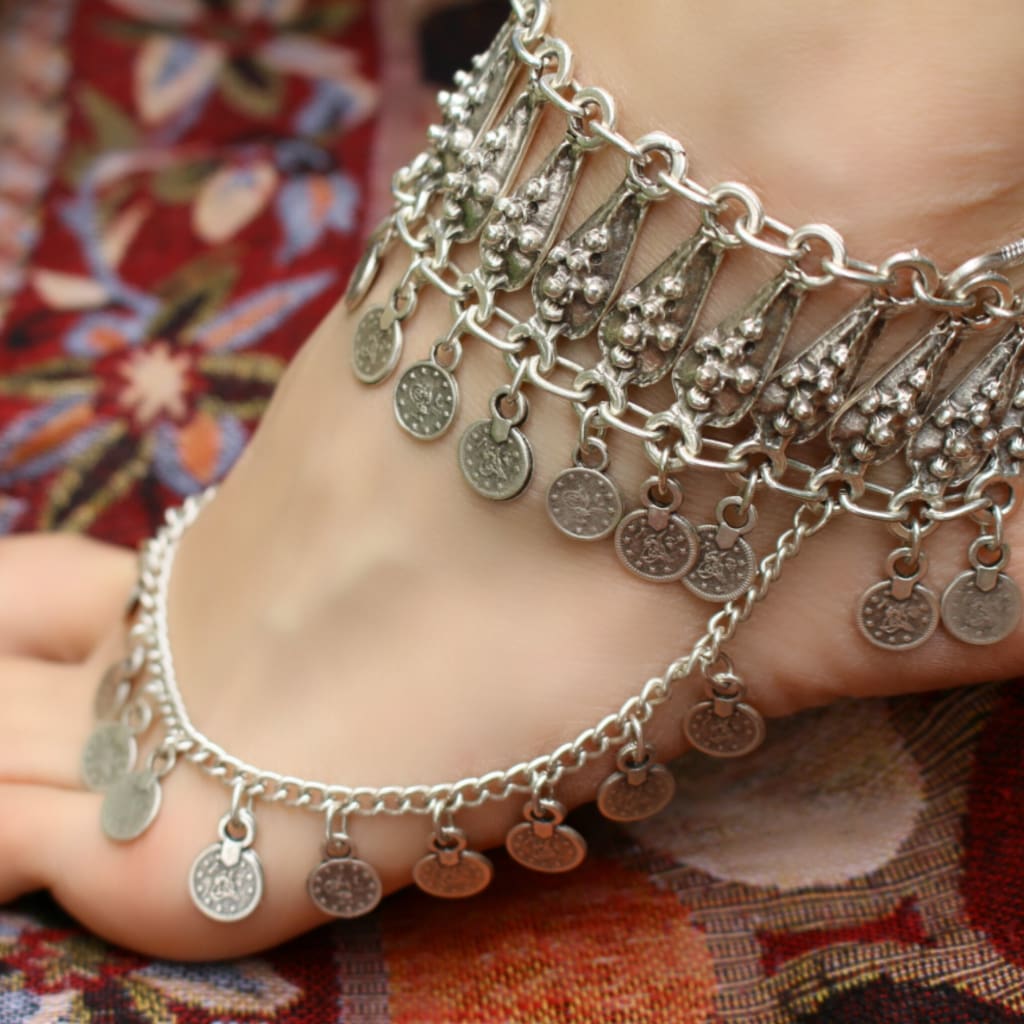 ezavision-silver-plated-bohemian-anklet-adjustable-antique-badge-3-for-2-ankle-bracelet-154