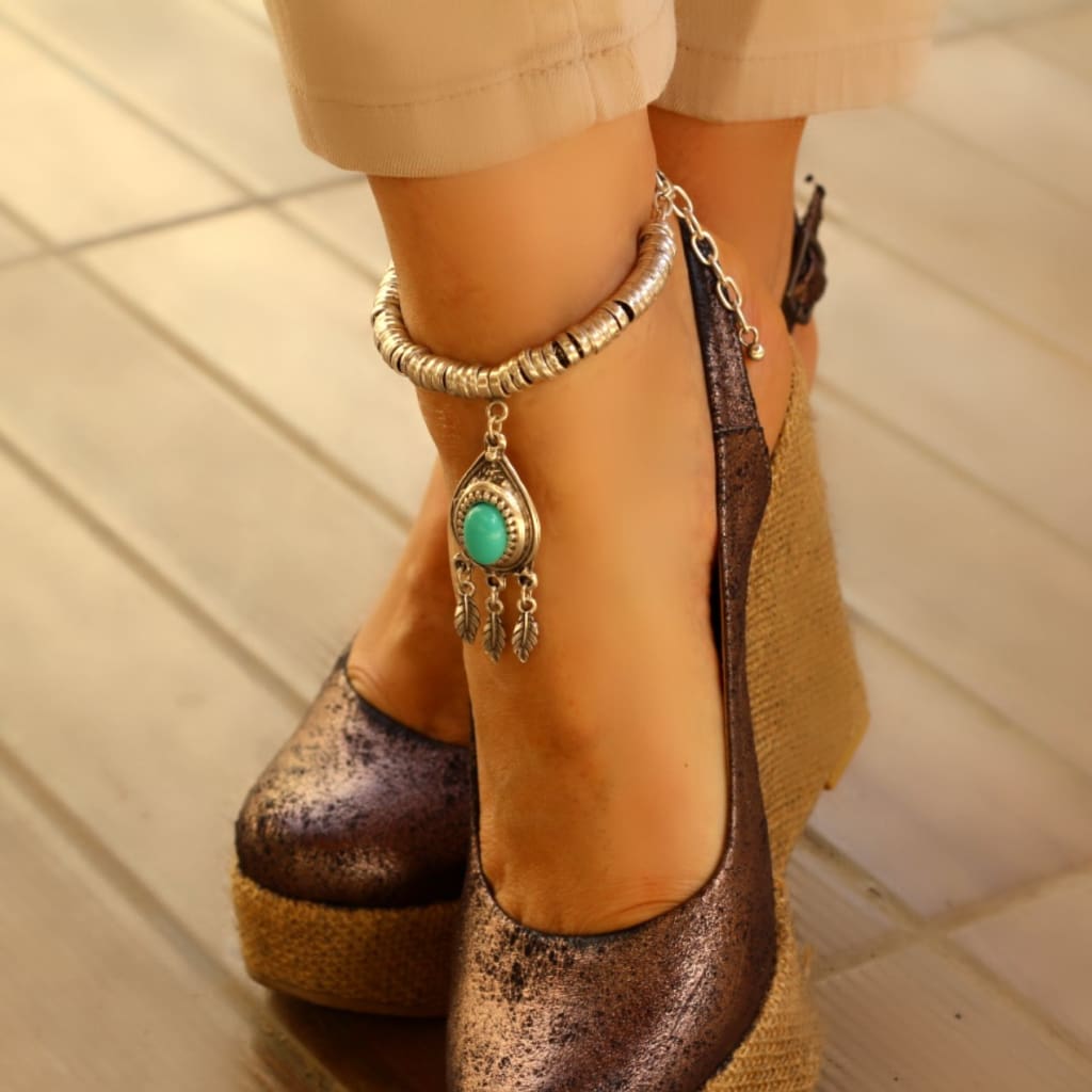 ezavision-turquoise-bead-ankle-bracelet-adjustable-antique-silver-badge-3-for-2-anklet-115