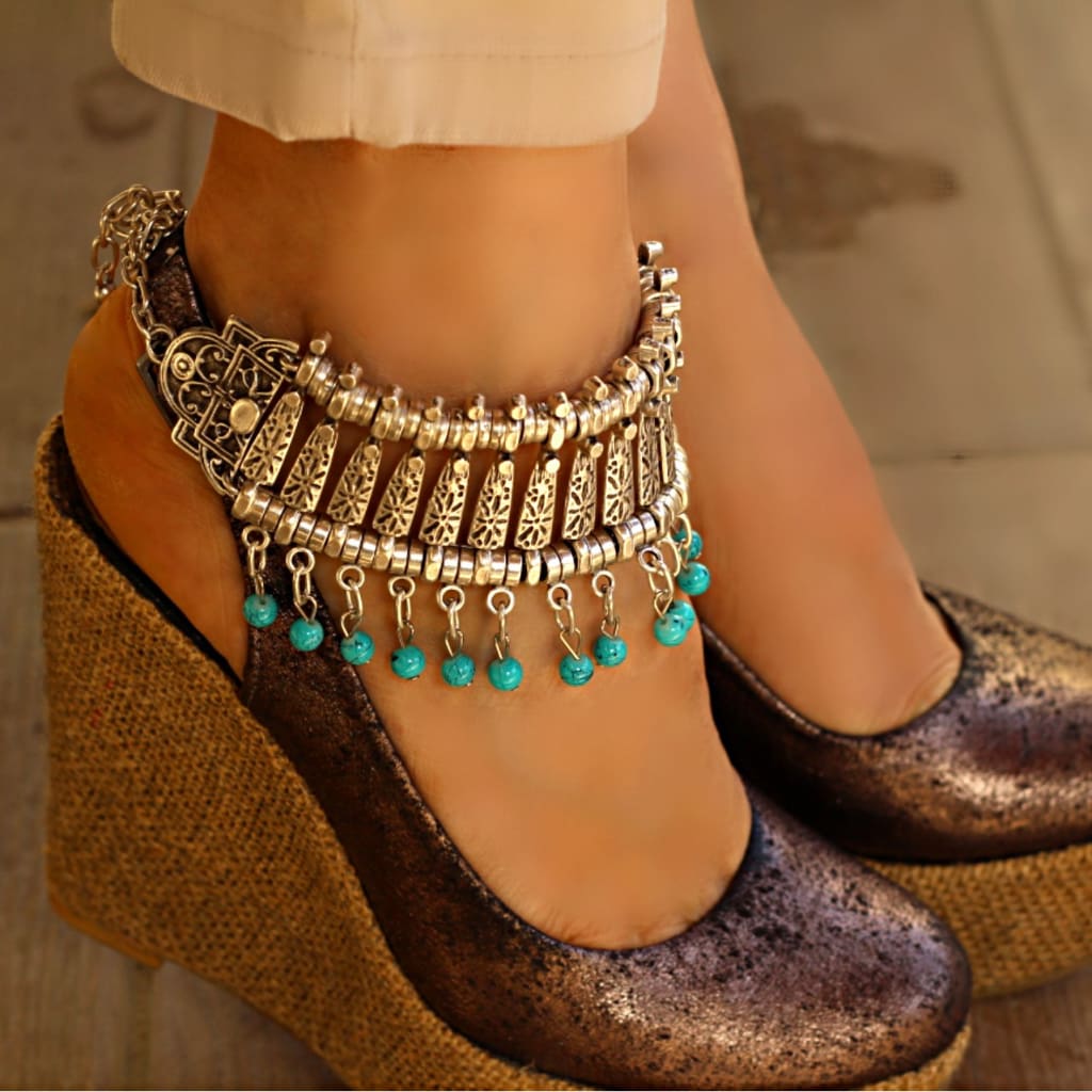 ezavision-turquoise-bead-large-anklet-adjustable-antique-silver-badge-3-for-2-ankle-bracelet-475