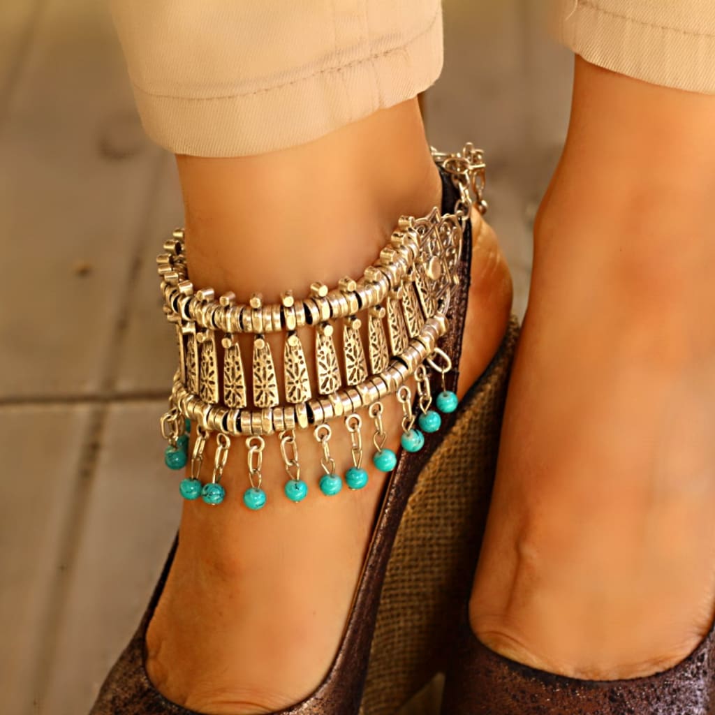 ezavision-turquoise-bead-large-anklet-adjustable-antique-silver-badge-3-for-2-ankle-bracelet-963