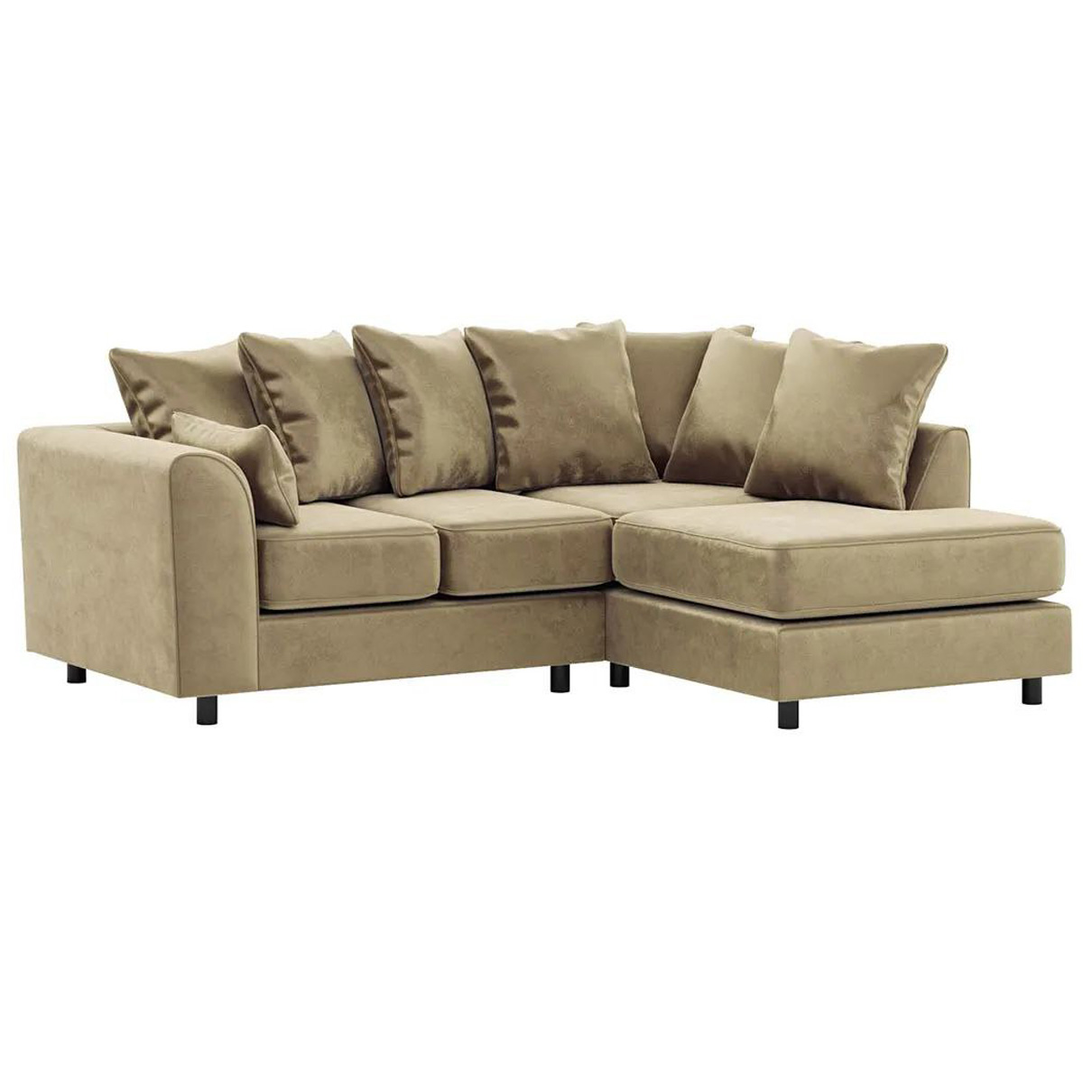 Brooklyn-Foam-Filled-Plush-Velvet-Fabric-Beige-Corner-4-Seater-RHF-1