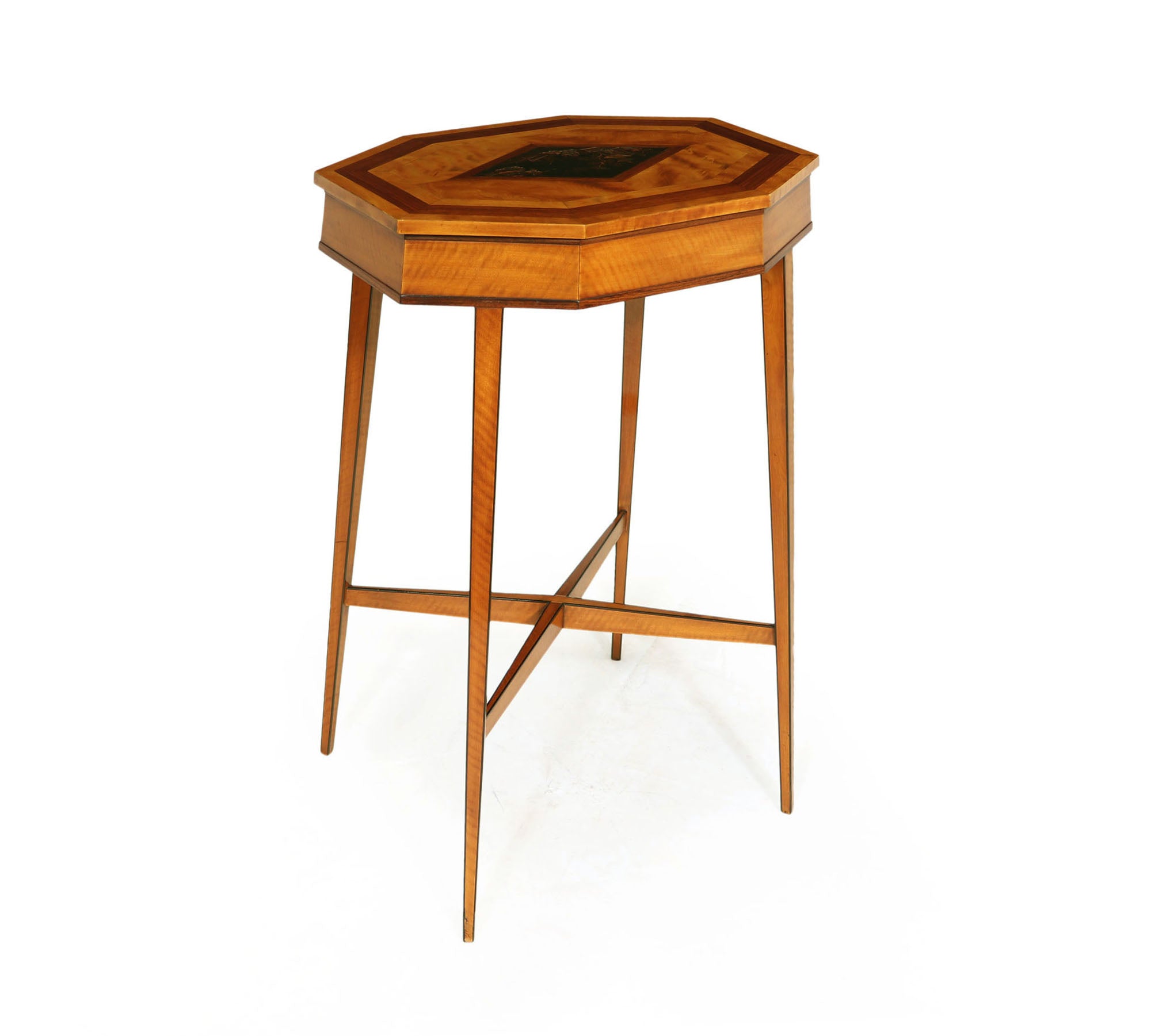 Antique-Satinwood-Chinoiserie-Side-Table