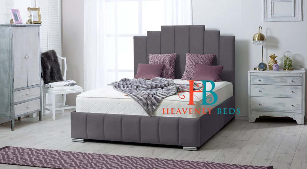 BethanyArtDecoPanelUpholsteredBedFrameHeavenlybedsLuxuryItem