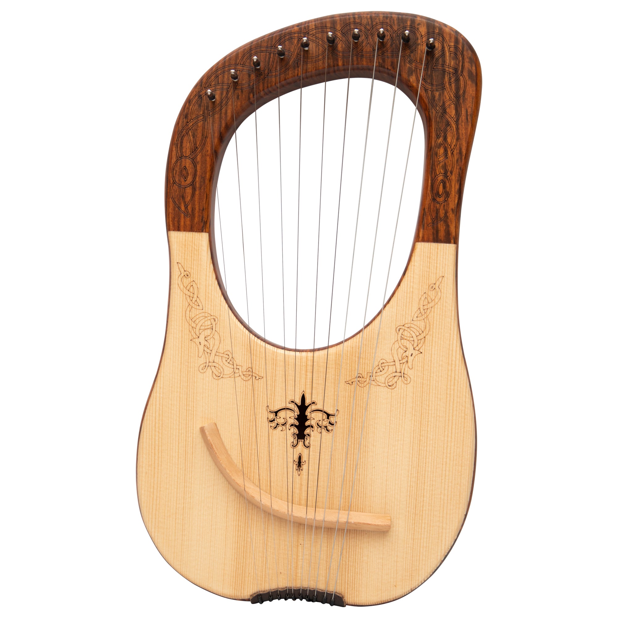 muzikkon-lyre-harp-10-string-rosewood-engraved-3