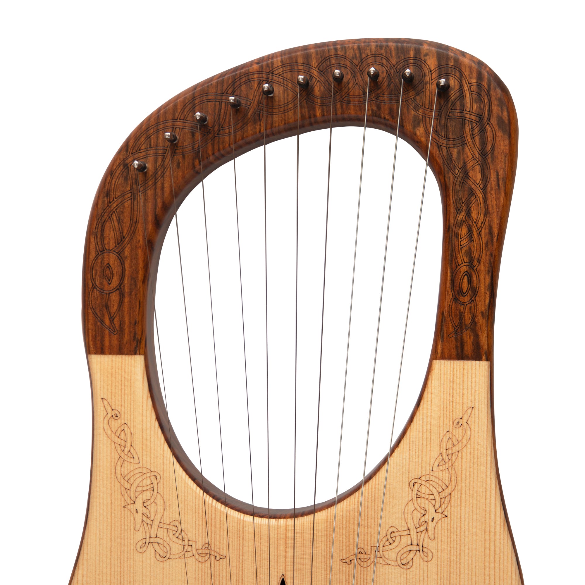 muzikkon-lyre-harp-10-string-rosewood-engraved-4