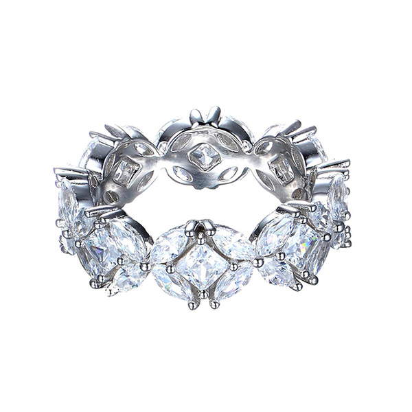 simulated-diamond-silver-eternity-ring-flower-design
