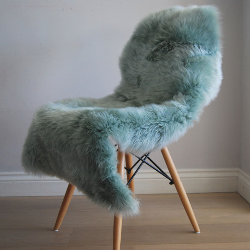 Eau-De-Nil-Sheepskin-Rug-on-Chair