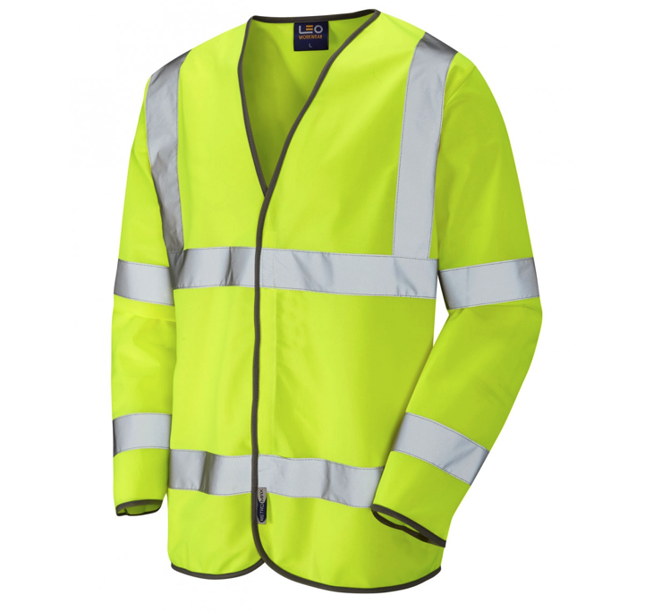 Sleeved Waistcoat ISO 20471 Class 3 Yellow – 5056082308898 – L – Work Safety Protective Equipment – LEO Workwear – Regus Supply