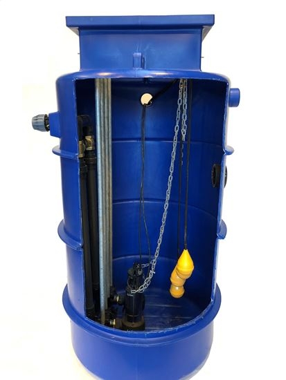 Sewage Pump Station for 2 x Properties – Single Pump Rigged – 10M Head – Basement & Drainage Solutions