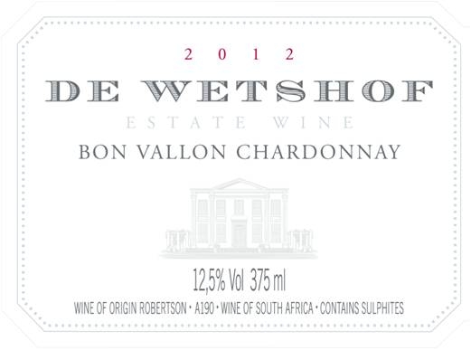 Half Bottle De Wetshof BON VALLON Chardonnay (375 ml)