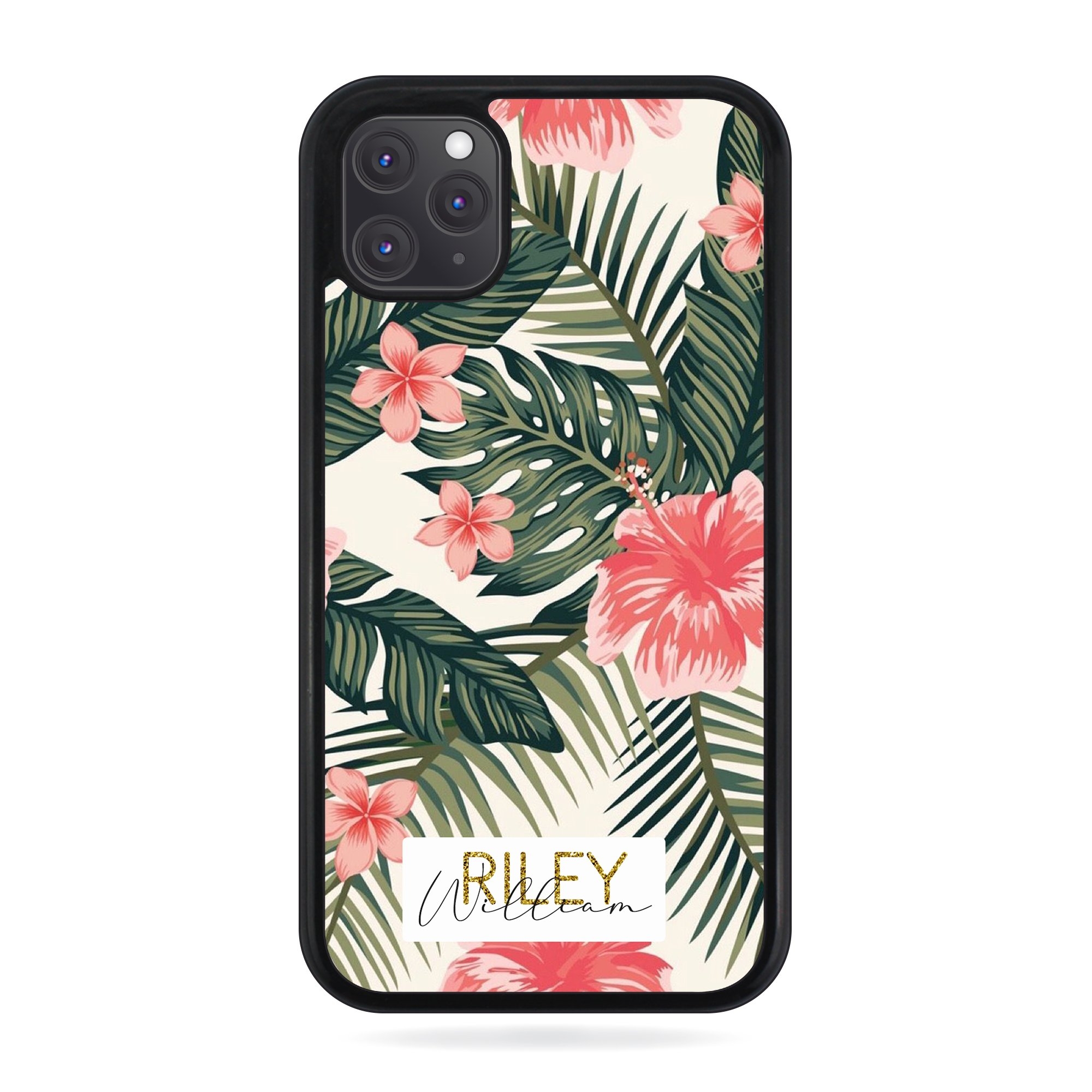 Personalised Name Script Tropical Floral – Personalised Phone Case, iPhone 7 / 8 / White – Ai Printing