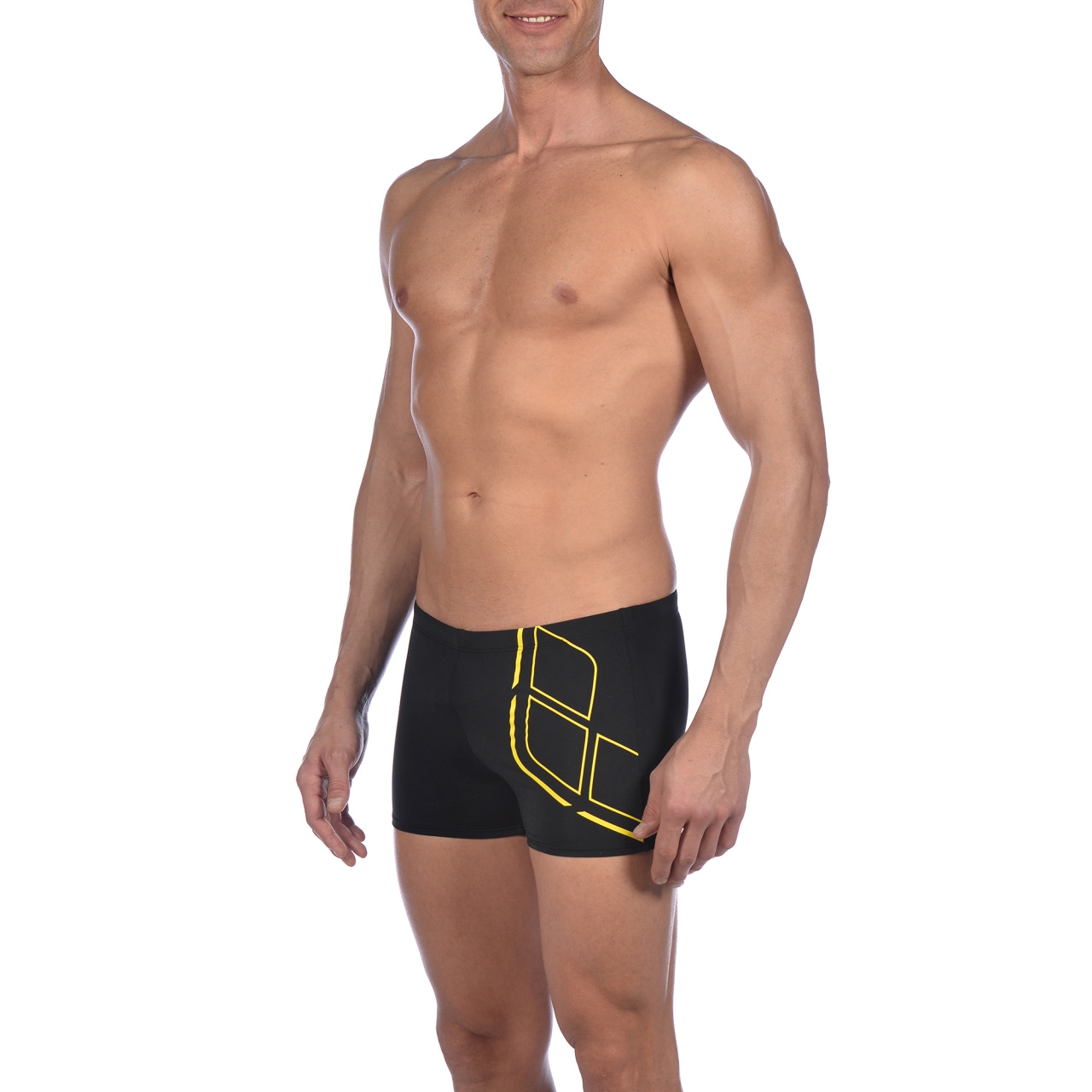 Mens Essentials Swim Shorts 32″ Black-Green – Arena