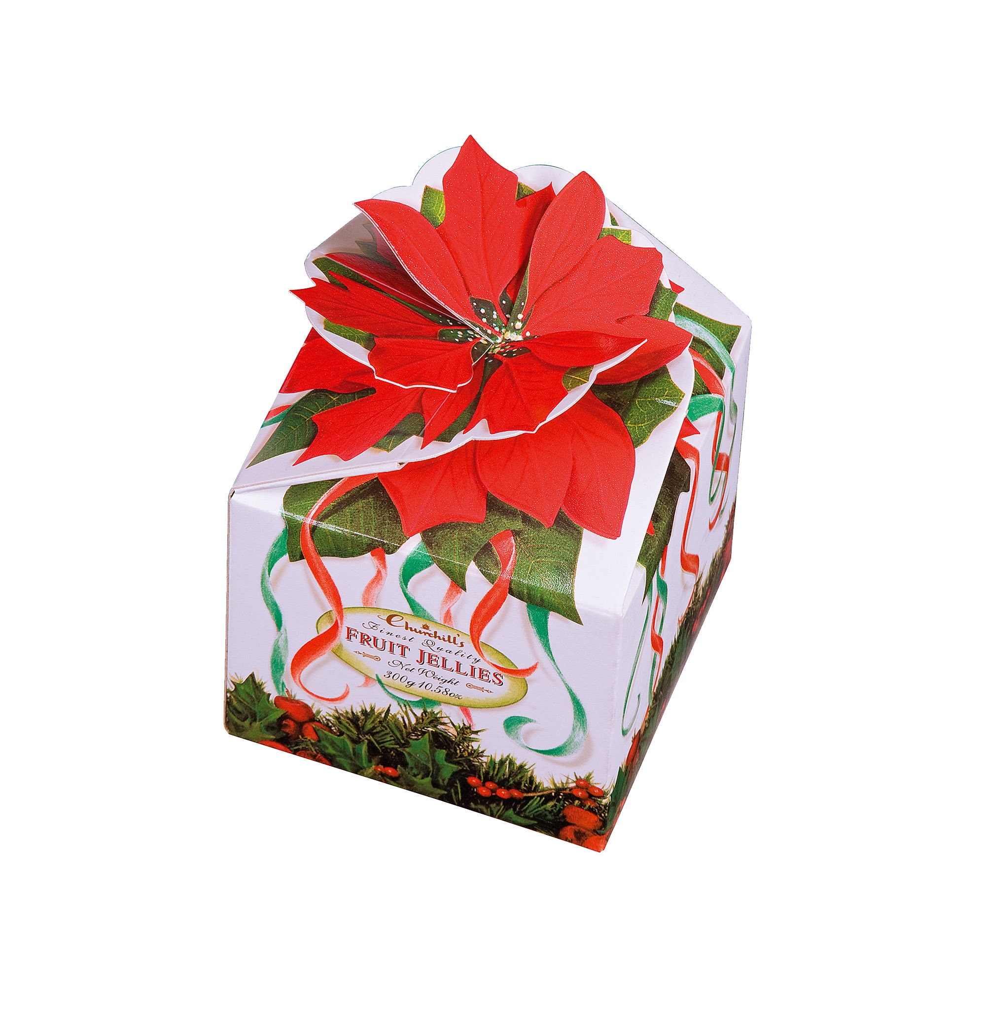 Poinsettia Box Jellies – 250g Luxury Jellies – Churchills Confectionary