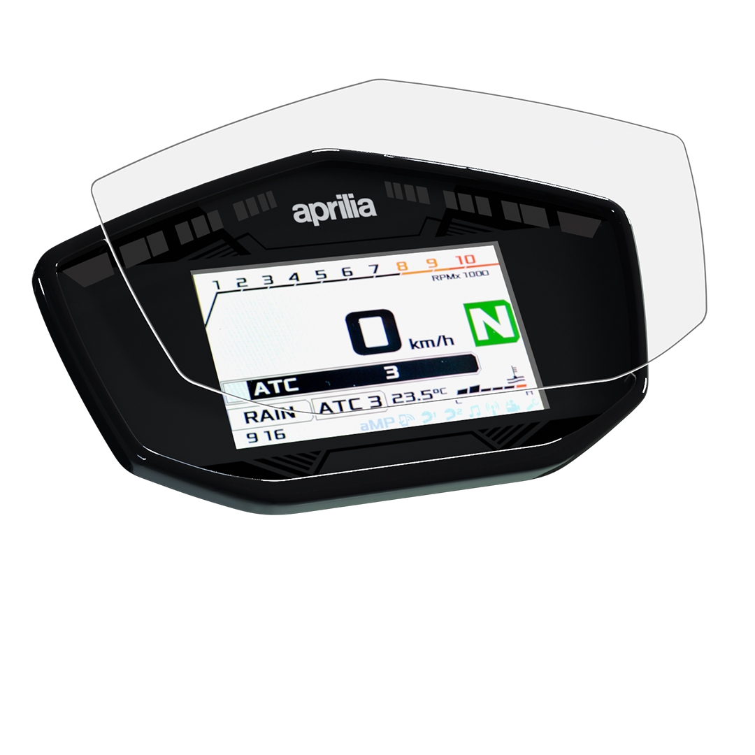Aprilia Dorsoduro – Shiver – RSV4 – RS660 – Tuono – Tuono 660 – Moto Guzzi V7 TT – Energica Dashboard Screen Protector 2 x Ultra-Clear & 2 x Anti- –