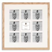 Solid Oak Multi Aperture Instagram Photo Frame for nine 4x4inch photos