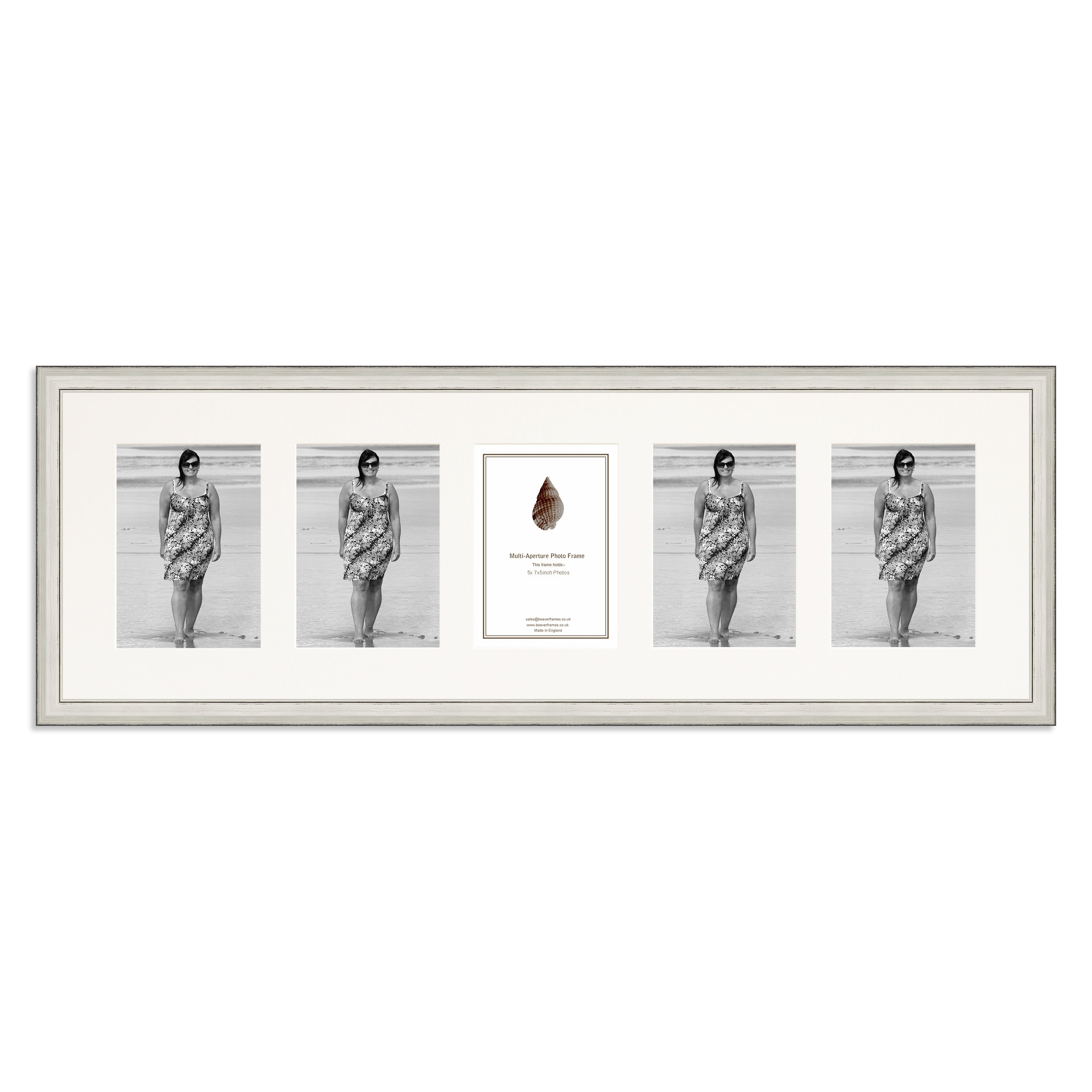 Silver Multi Aperture Photo Frame for five 7×5/5x7inch photos