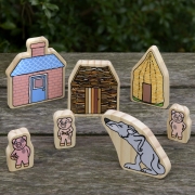 Yellow Door The Three Little Pigs Wooden Characters Figures only – Children’s Learning & Vocational Sensory Toys, Aged 0-8 Years