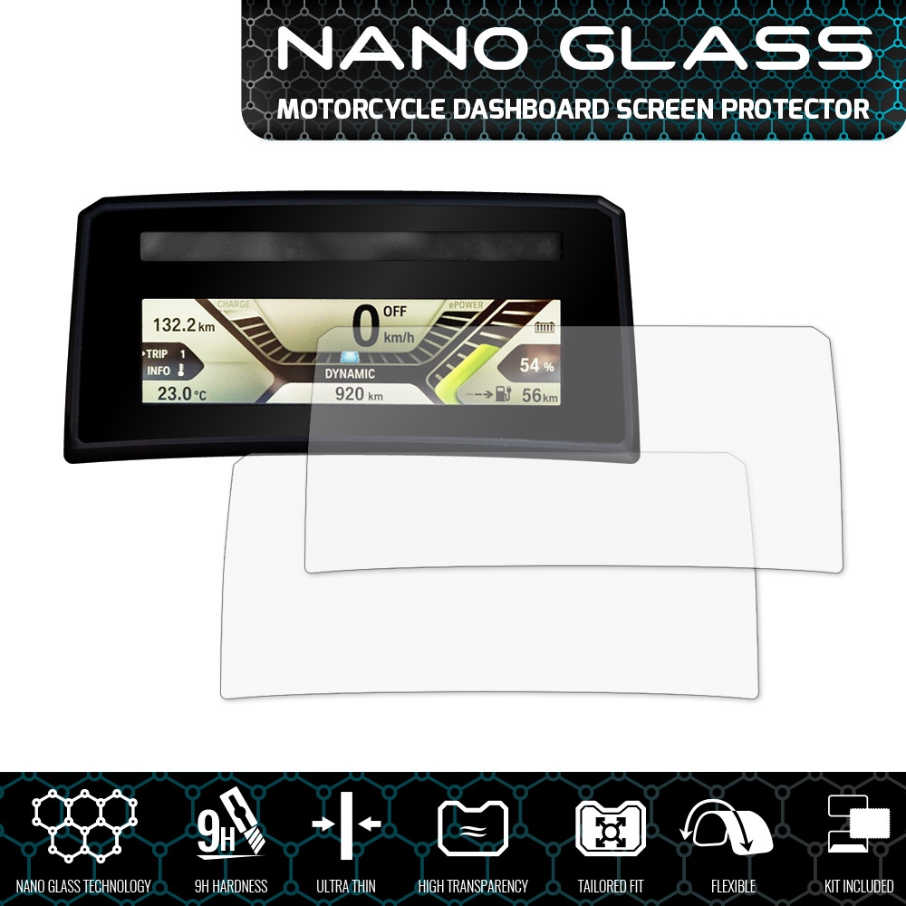 BMW C Evolution (Plus) NANO GLASS Dashboard Screen Protector 2 x Ultra-Clear – Speedo Angels
