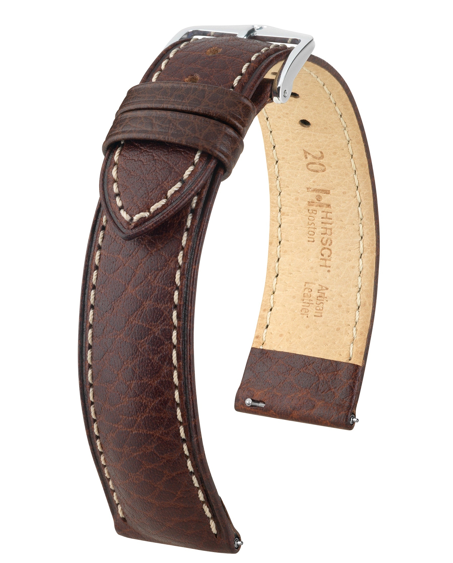 Hirsch Boston Watch Band Brown- 18mm – Strapped For Time