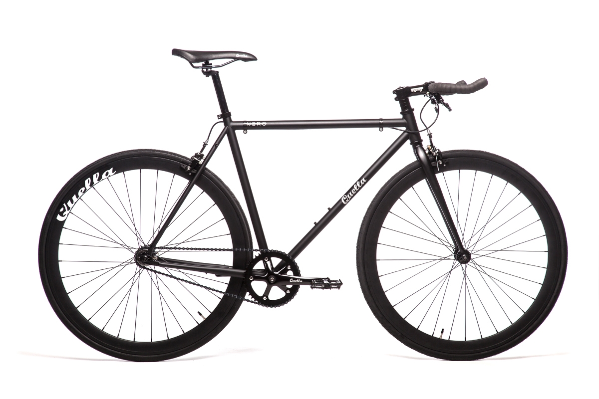 Single Speed Bike – Fixie Bicycle – Black – 61cm ( 6′ 2″ & above ) – Steel Frame – Quella Bicycles